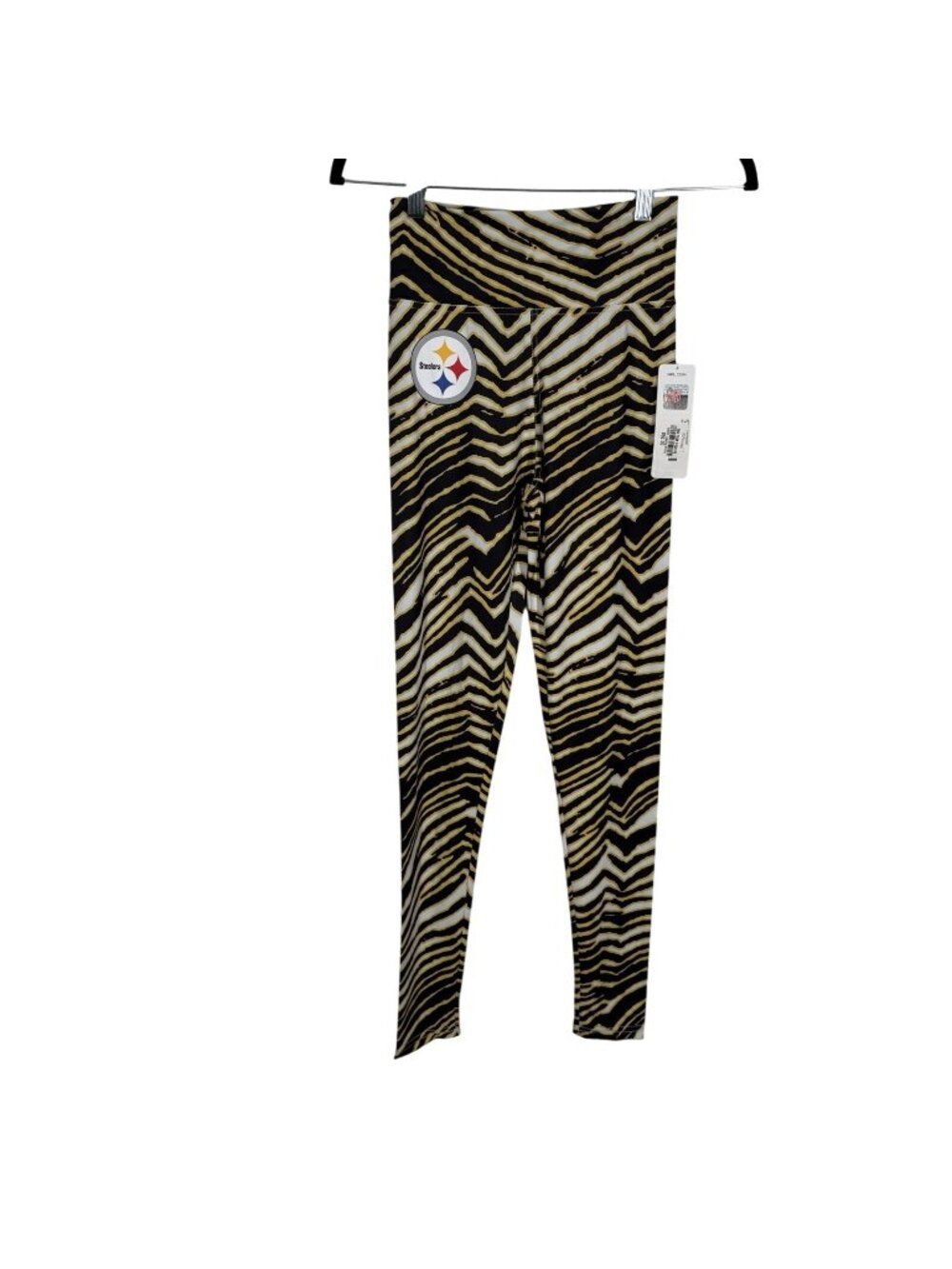 Zubaz NFL Women’s Size L Basic Zebra Print Legging Pittsburgh Steelers NWT - Picture 2 of 10